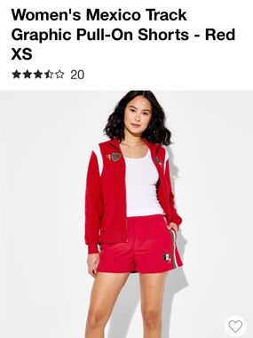 Zoe + Liv Red Women's Athletic Pull-On Shorts Mexico 🇲🇽